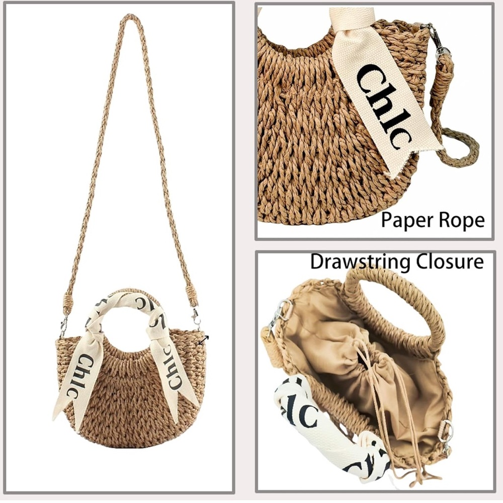 Chic Tan Woven Shoulder Bag - Picture 2 of 4
